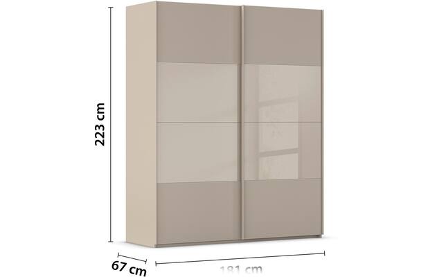 Goossens kledingkast finca combi glans mat glas bruin hoogwaardig meubelplaat - 8244383-{merk}-finca-combi-sts-bruin-schuifdeuren-03